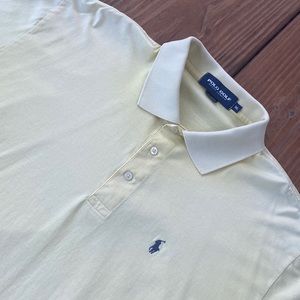 Vintage Polo Golf Polo with Titleist / David Leadbetter logos in Yellow Size XL